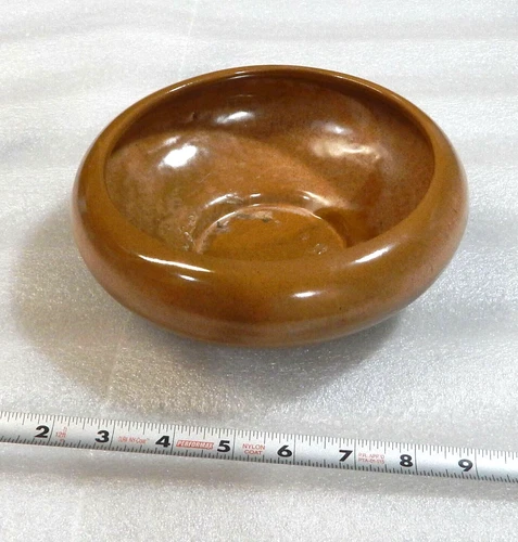 Vintage Frankoma Pottery Brown Plainsman Console Bowl Planter  #212 8 x 3 1/4"