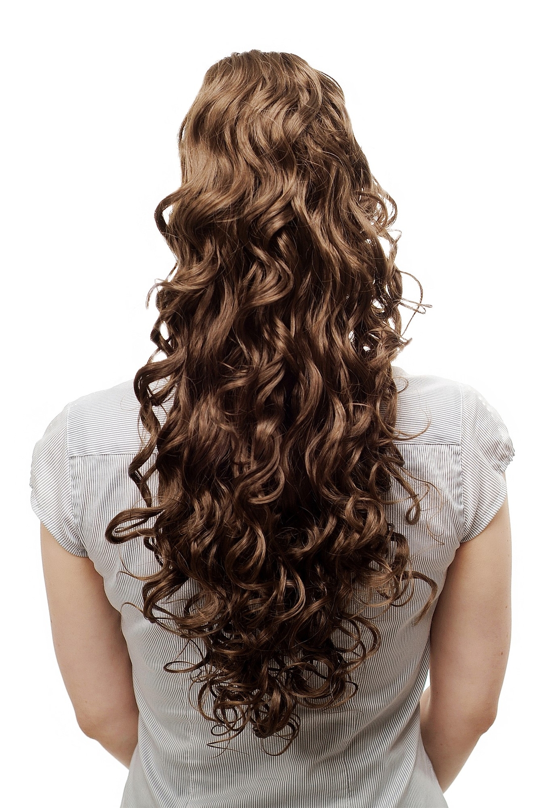 Voluminous Flowing Hair Piece Ponytail Curly Long 60 CM Braun N310-10