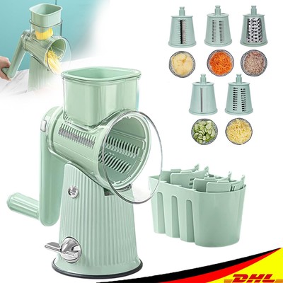 Cheese Grater, 5 In 1 Rotary Cheese Grater Vegetable Slicer Kitchen Multipurpose