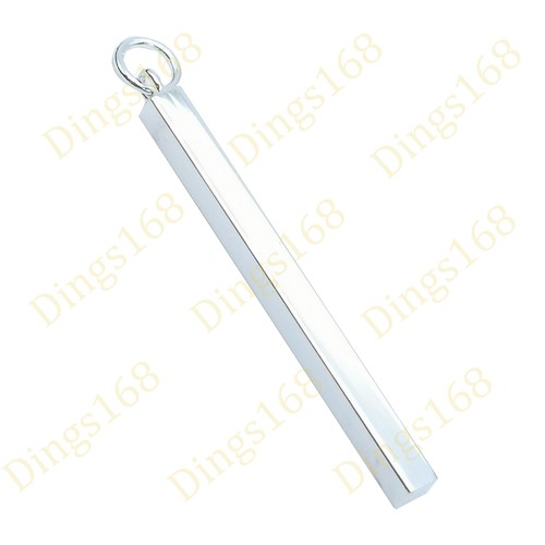 Designer Inspired Sterling Silver Vertical Bar Pendant – 45mm Classic Rectangle, 925 Silver, New With Tags