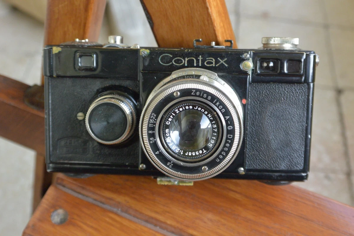 Zeiss Ikon Contax I (model-C) + Carl Zeiss Jena Tessar 2.8/50 Nickel, Black Face