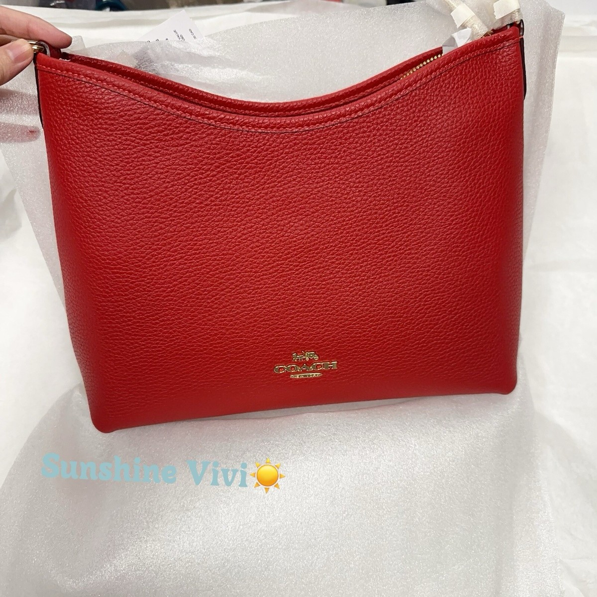 NWT Coach Laurel Shoulder Bag CR148 Gold /bold red | eBay NWT Coach Laurel Shoulder Bag CR148 Gold /bold red | eBay