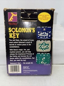 Nintendo NES Game Solomon&rsquo;s Key Cartridge, Box , Sleeve Tested Works