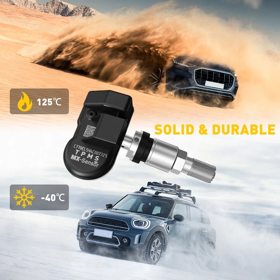 Novo TPMS 315MHz 433MHz 2 em 1 sensor automático de pressão dos pneus haste de metal EOA - Imagem 4 de 4