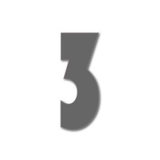 HOUSE NUMBER 3 Bauhaus Acrylic Large Floating Stylish Modern Gloss Black DIY