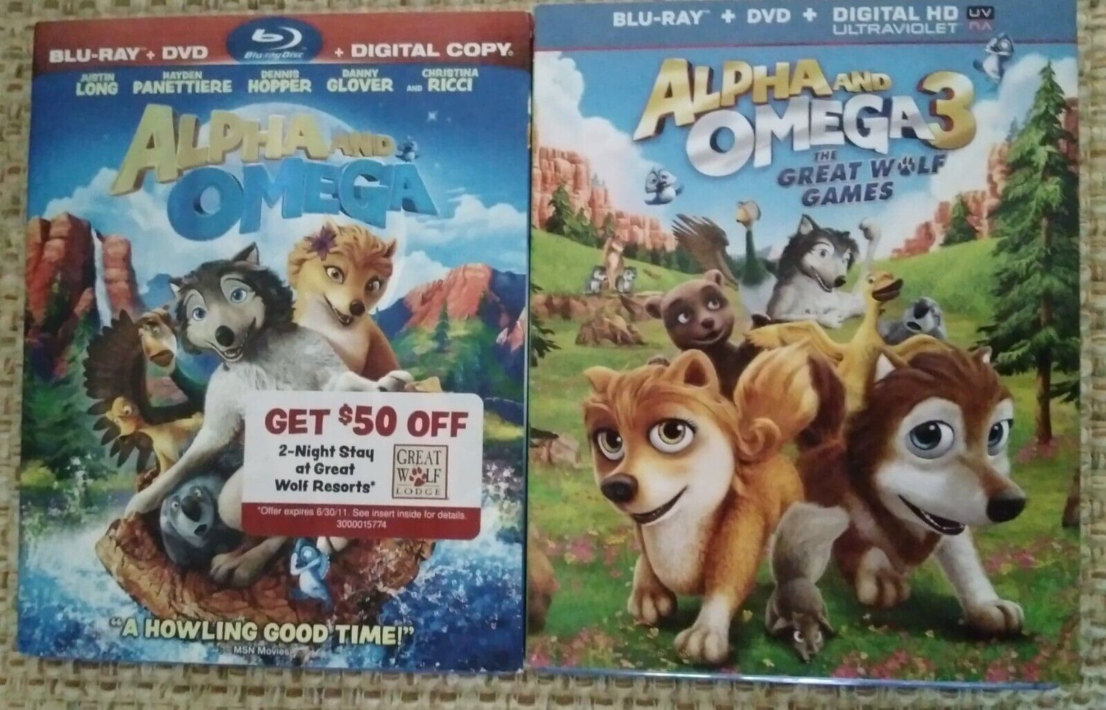 Alpha and Omega 3 The Great Wolf Games blu-ray label - DVD Covers