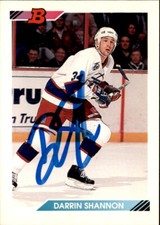 Darrin Shannon Signed Auto 1992-93 Bowman card Winnipeg Jets