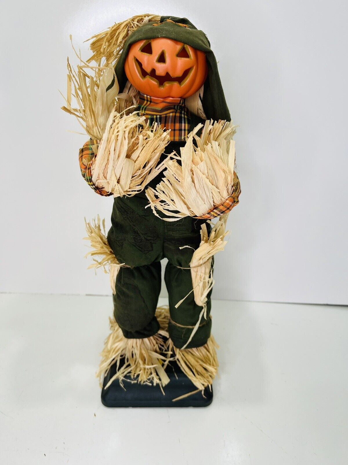 Vintage Gemmy 1995 Scarecrow Pumpkin Head Halloween Factory Animated Figure  Box | eBay