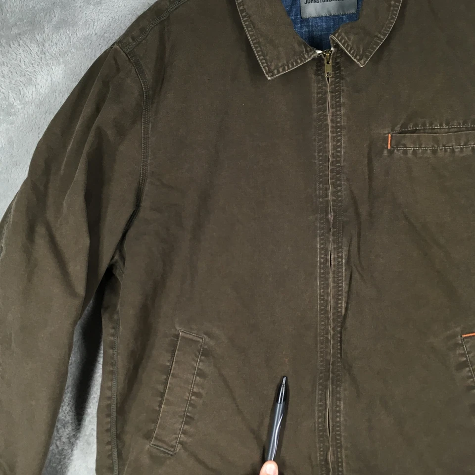 Chaqueta Johnston Murphy Para Hombres 2XL Marrón Cremallera Completa Informal Moderna Preppy Exterior Foto 3 de 4