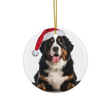 Hanging Ceramic Christmas Tree Ornament - Greater Swis Mountain Dog Design