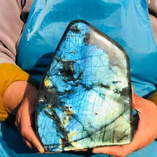 5.76LB Natural Labrador Moonstone Quartz Crystal Free Form Mineral Specimen