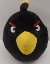Angry Birds Black Bomb Bird 7" Diameter Plush Commonwealth Toys 2010 Stuffed