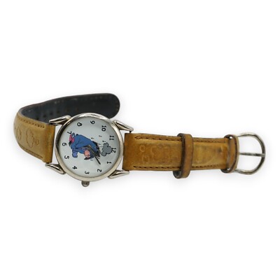 Vintage Disney's Eeyor In The Rain Watch W/leather Band DS-239 Japan