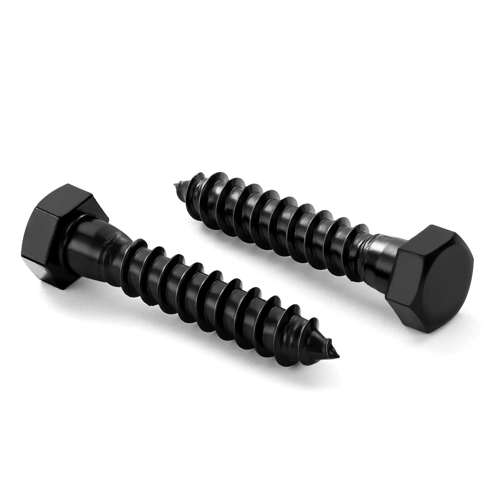 20PCS 1/4x1-1/2in Black Oxide 304 Stainless Steel Hex Lag Screws