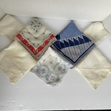 Vintage Lot Of 7 Womans Hankies Prints Embroidery Appliqu Lot D