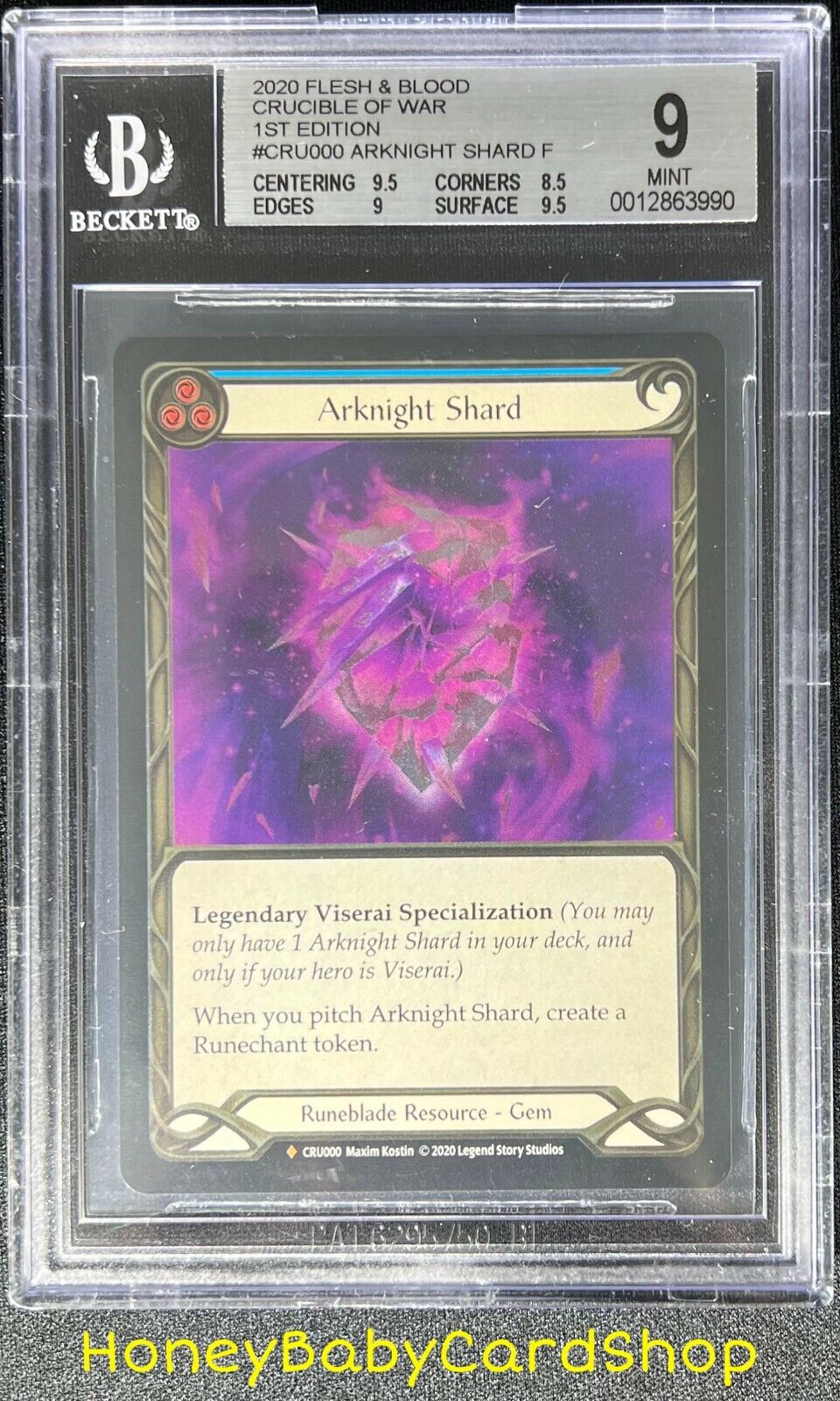 Flesh and Blood Crucible of War 2020 Arknight Shard (Cold Foil) BGS 9.0 Mint