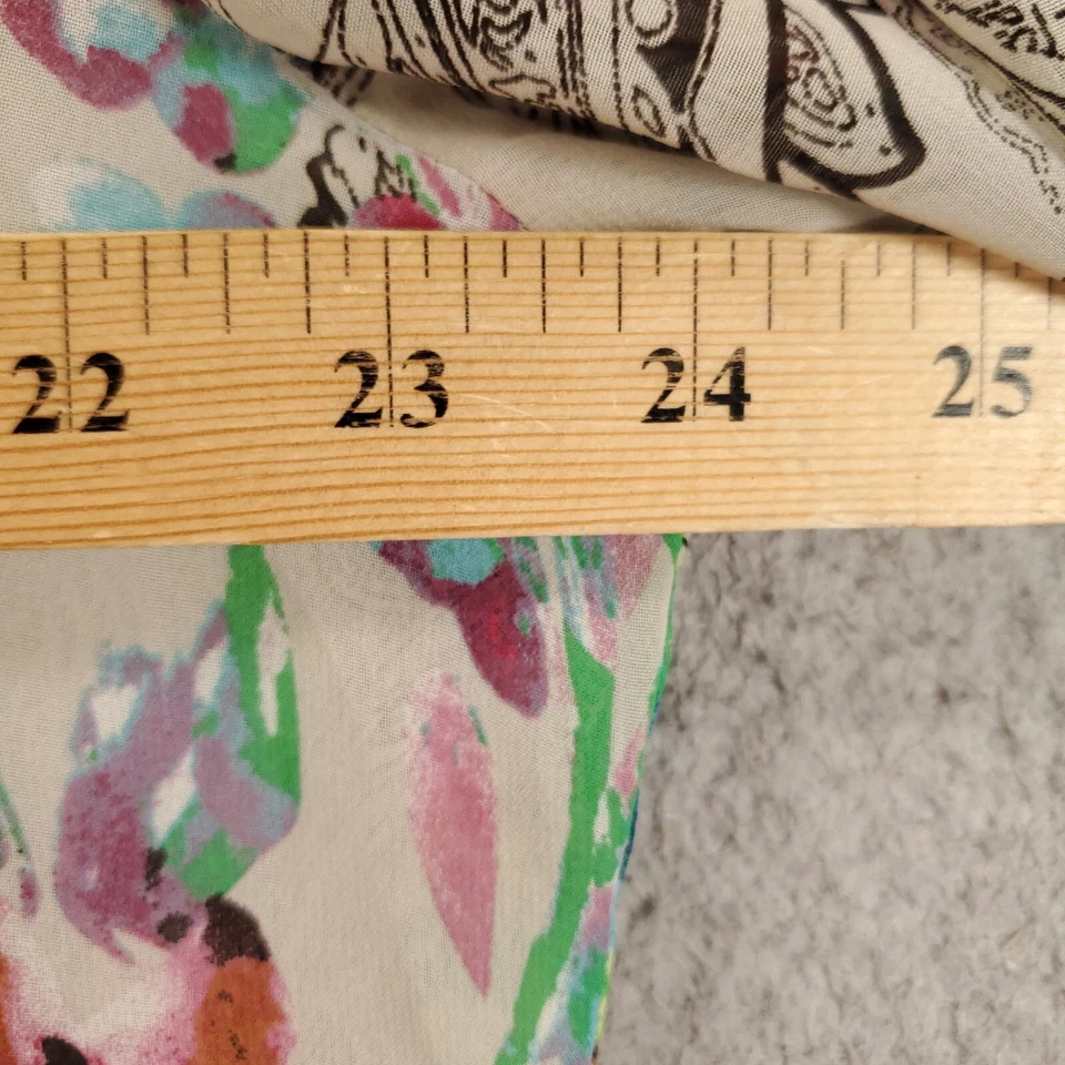 Blusa TravelSmith Feminina XL Arco-íris Aquarela Floral Paisley Transparente Top - Imagem 4 de 4