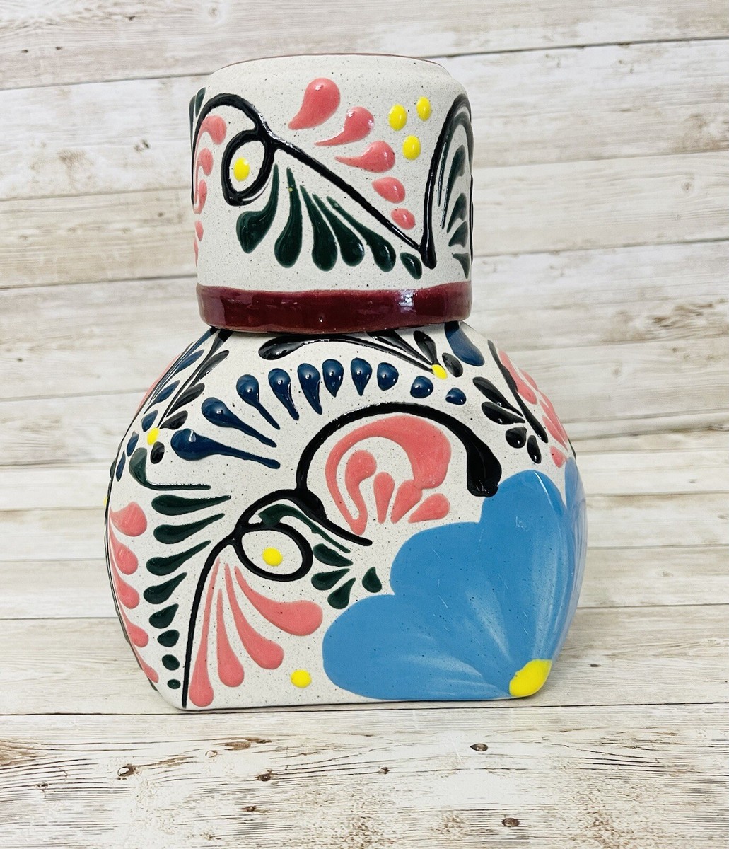 Mexican Water Jug With Cup Garrafon Mexicano De Barro Engove