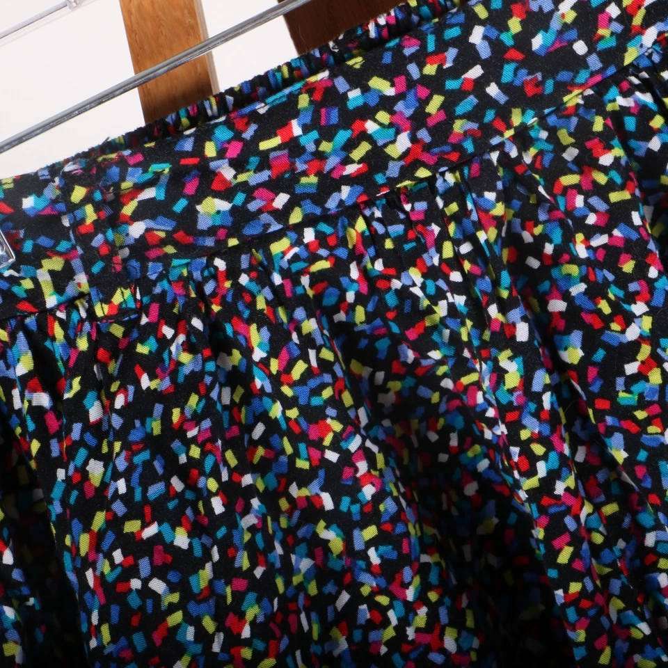 Disney D Signed Colorful Casual Skirt Girls's XL Black Background Color Squares - Image 3 of 4