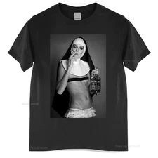 Nun Smoking & Drinking T Shirt Funny Cool Designer Summer Top Gift Present