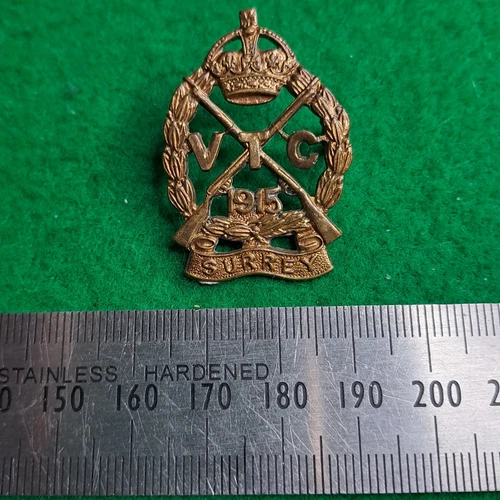 WW1 British Surrey Volunteer Training Corps VTC Cap Badge