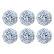 35yds Faux Fur Yarn, 6 Skeins 50g 0.6"OD Fuzzy Yarn Fluffy Yarn, Blue White