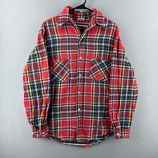 Vintage Big Mac Flannel Shirt Mens Medium Tall Cotton Plaid 70s 80s JC Penney