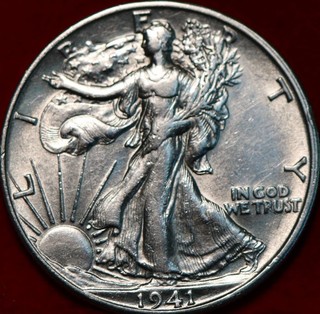 Uncirculated 1941 S San Francisco Mint Silver Walking Liberty Half