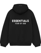 NWT Essentials Black Fleece Hoodie FW24 Fear Of Gods XXS to XXL