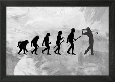 evolution of golf Framed Wall Art Poster Canvas Print Picture