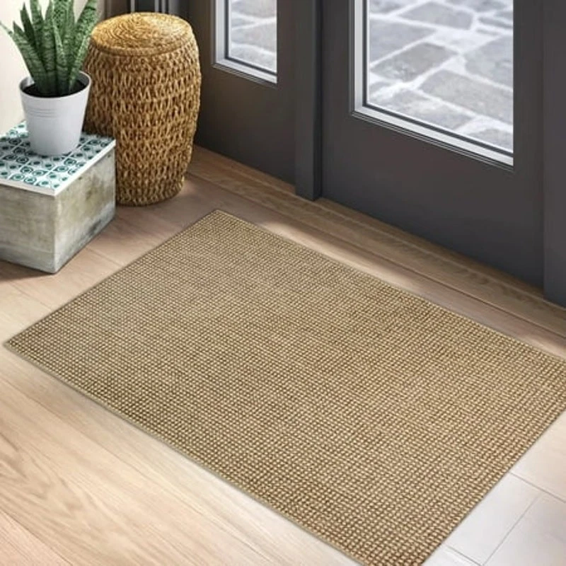 BRAND NEW ~ Tan Washable Entry Way Kitchen Rubber Backed Accent Rug ~ 2' x 3' - Image 1 of 4
