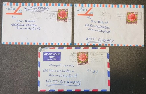 Australia decimal covers 1968 Waratah flower.