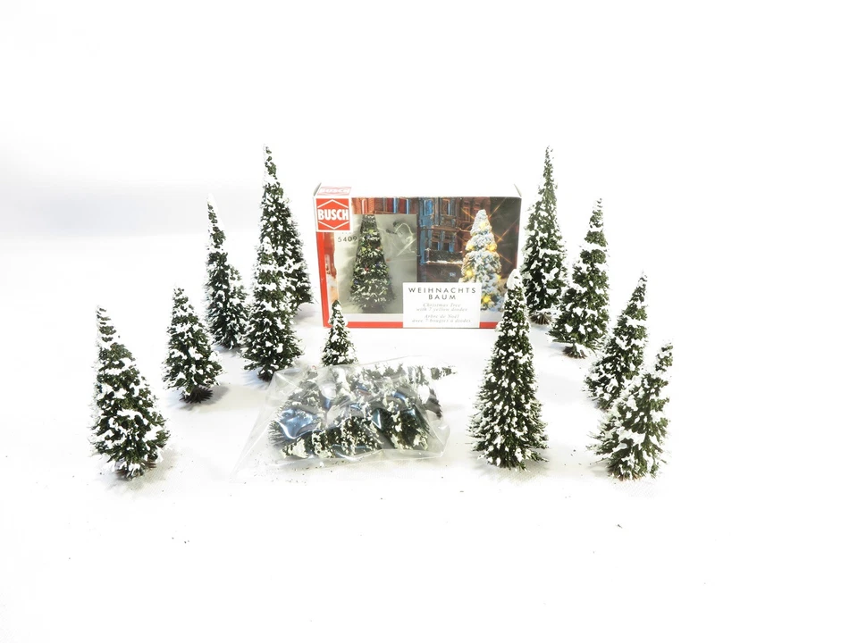 Busch H0 Weihnachtsbaum 5409 mit Beleuchtung-14 Tannen mit Schnee #P