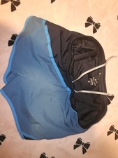 Nike Dri-FIT womens Running Shorts M Black/Blue Colorblock Drawstring Lined