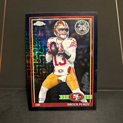 2025 Topps Chrome Brock Purdy 91TC-3 Black Refractor 03/10 49ers
