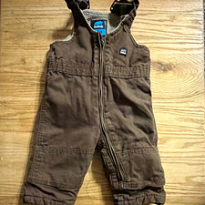 Berne Brown Insulated Zip Canvas Workwear One-Piece Overall 9-12M