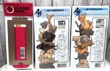 Art Impressions CAT & DOG STACKERS Slider Rubber Stamps Die