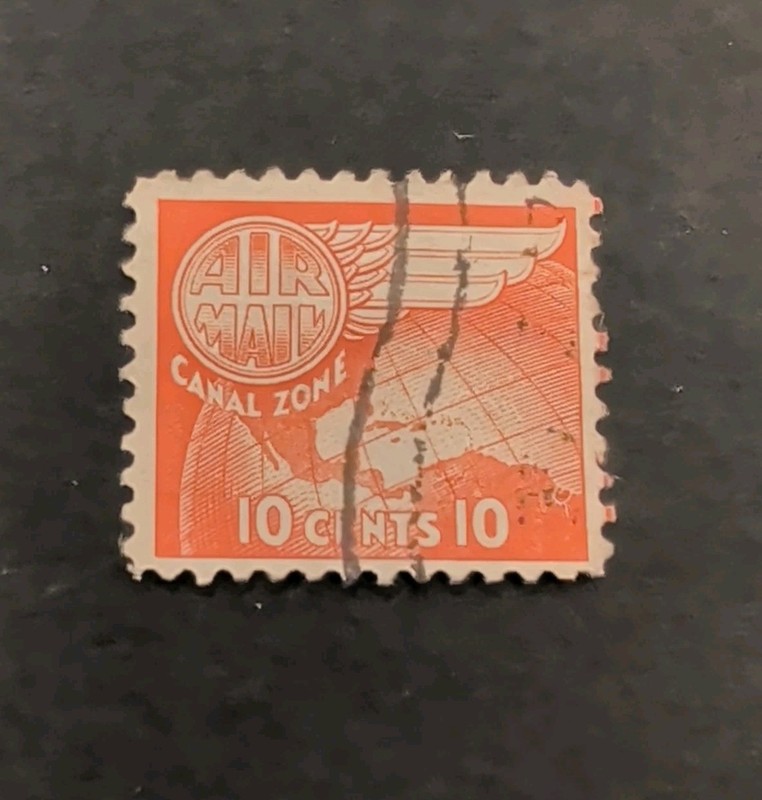 Canal Zone Air Post Stamp - Scott #C23 10c  1951 - Used - Lot JCZ4