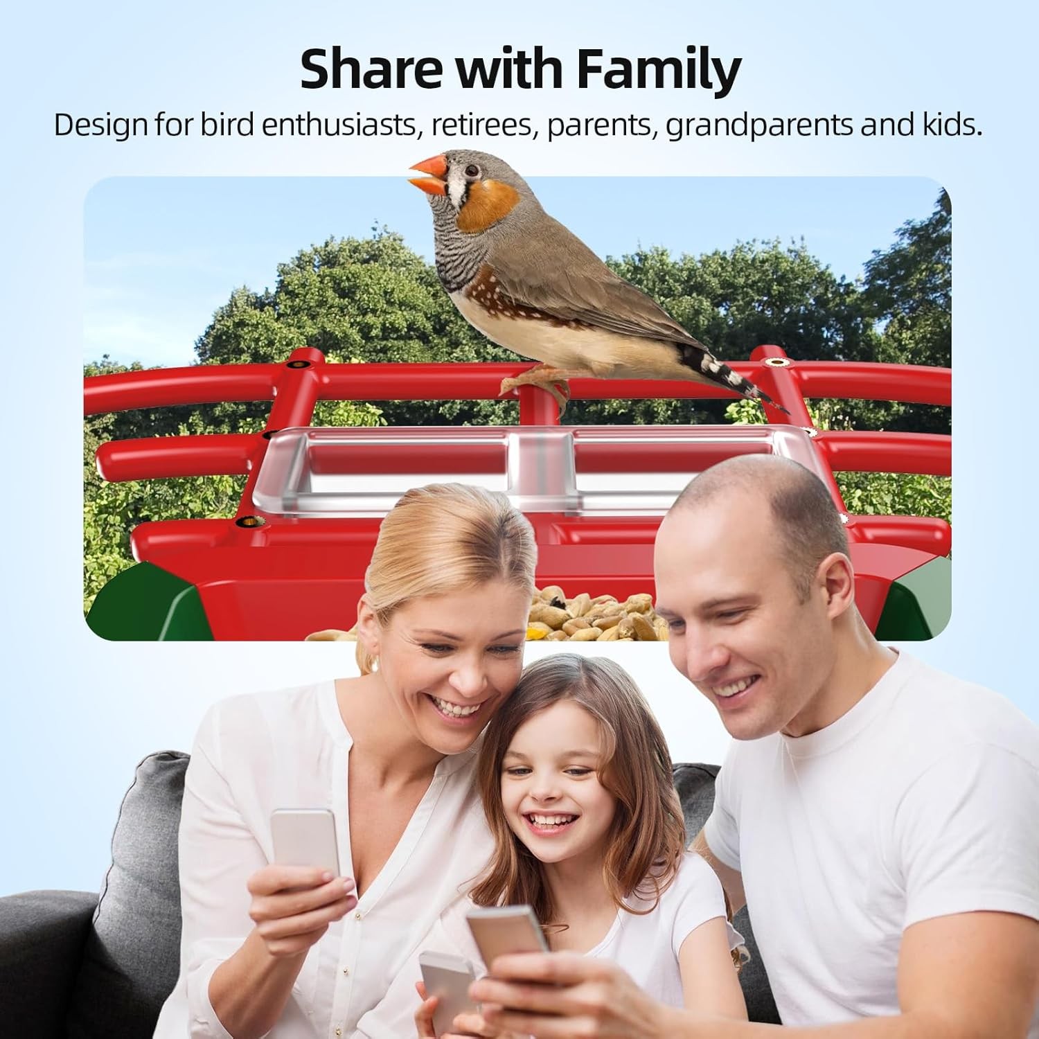 3K HD Smart Bird Feeder with Camera, 2.4GHz WiFi Solar Powered Smart Feeder, AI