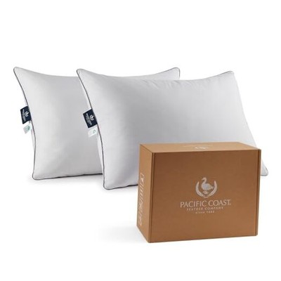  Bed Pillows for Side and Back Sleepers, Feather and Down King (Pack of 2)