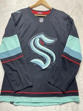 Adidas NHL Seattle Kraken Authentic Home Hockey Jersey Size 50 Navy Blue GT5622