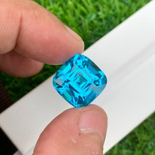 Natural Swiss Blue Topaz Cushion Cut Loose Gemstone Buy Online - 19.25 ct