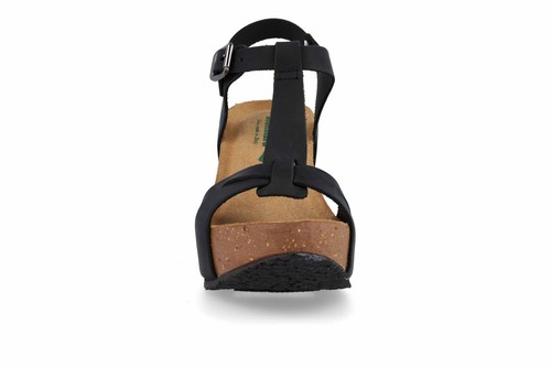 Bionatura Sandali Donna Con Zeppa e Fibbia in Pelle Crazy Horse - CRHNER (Nero) - Imagen 4 de 6