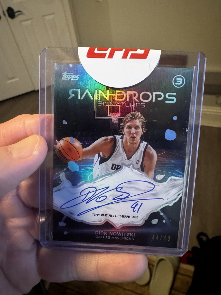 2025-26 Topps Three Dirk Nowitzki Raindrops Auto #/49 Mavericks | eBay
