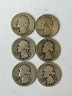 Lot of 6 US Washington Quarters, 1941-1942, 90% Silver, 38.7g