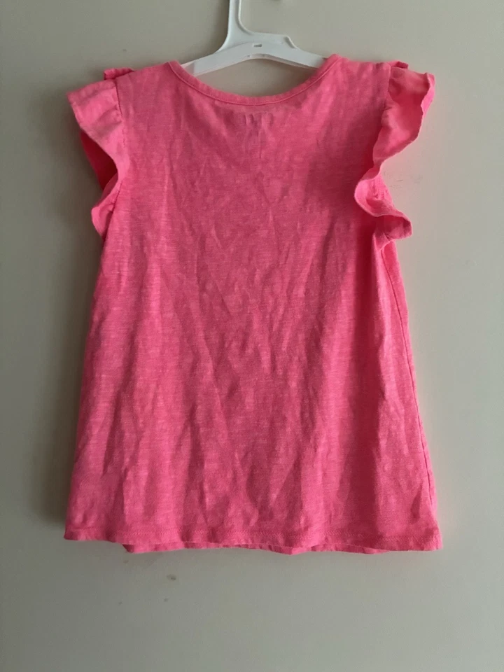 Camisa plisada manga corta Circo niños niñas rosa liso con volantes mezcla de algodón M 7/8 Foto 4 de 4