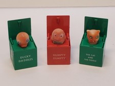 Humpty Dumpty Ducky Daddles And The Cat And The Fiddle Jack In The Box VTG Toys