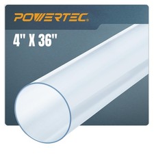 POWERTEC Clear PVC Pipe 4" x 36" Long, 1PK Rigid Plastic 4 inches,