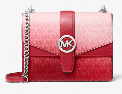 MICHAEL KORS * GREENWICH SM. OMBRE LOGO CROSSBODY * PINK * 8