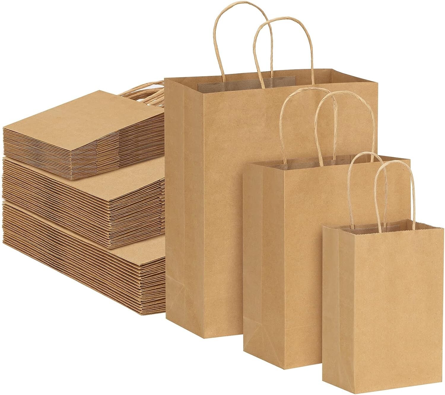 180pcs Durable Brown Paper Bags Bulk Gift Bags With Handles Mixed 180pcs Durable Brown Paper Bags Bulk Gift Bags With Handles Mixed